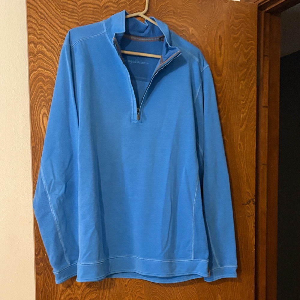 Tommy Bahama Men's Sky Blue Zip-Up Sweater